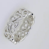 Sterling Silver 7 mm Celtic Knot Band Ring White Topaz - Syzjewelry